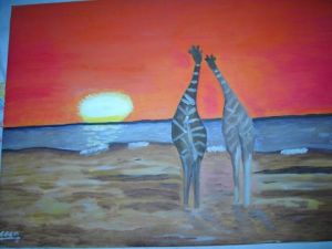 Voir le détail de cette oeuvre: les girafes sous le coucher du soleil
